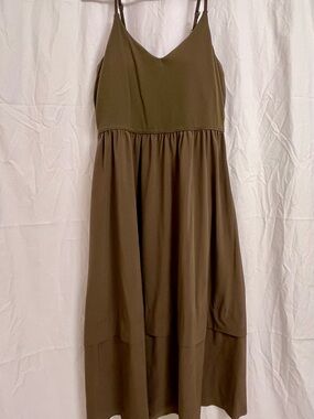 Athleta Olive Spaghetti-Strap Midi Dress
